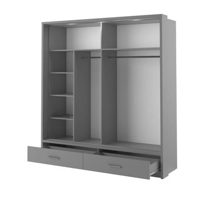 Arti 5 - 2 Sliding Door Wardrobe 200cm [Grey] - Interior Layout