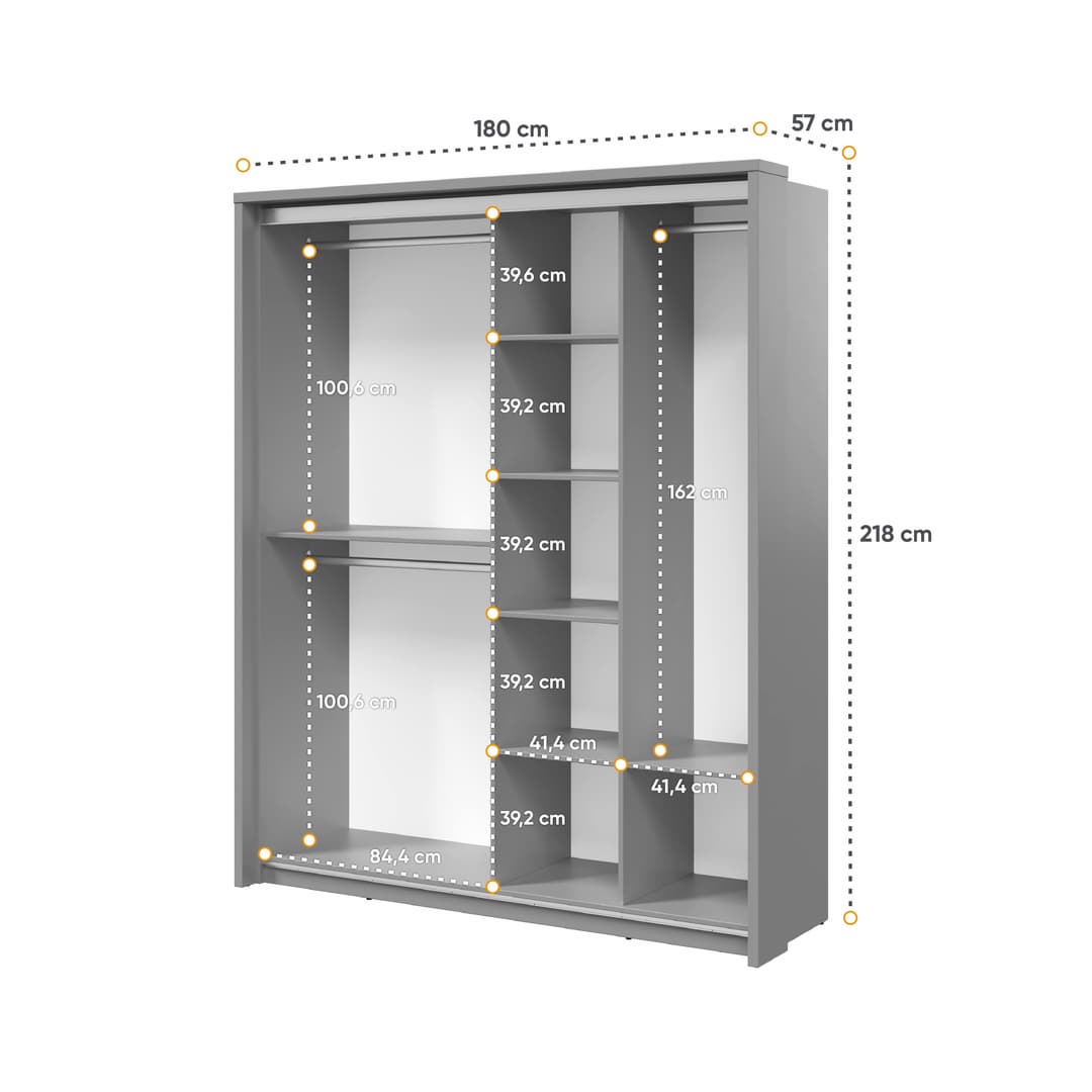 Wardrobe 180cm high hotsell