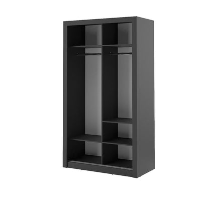 Arti 6 - 2 Sliding Door Wardrobe 120cm [Black] - Interior Layout