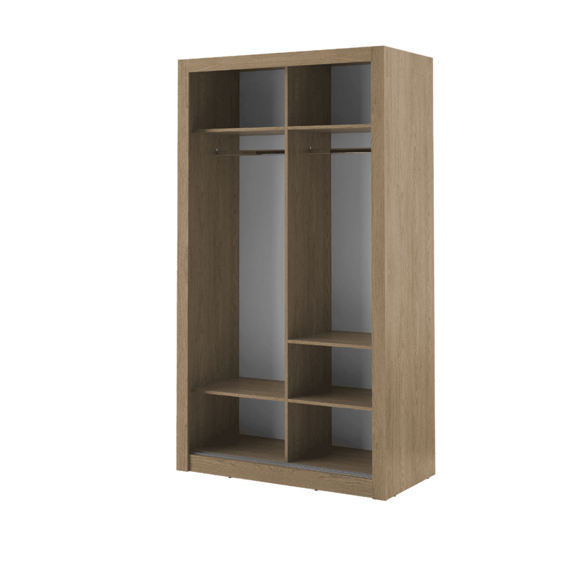 Arti 6 - 2 Sliding Door Wardrobe 120cm [Oak Shetland] - Interior Layout
