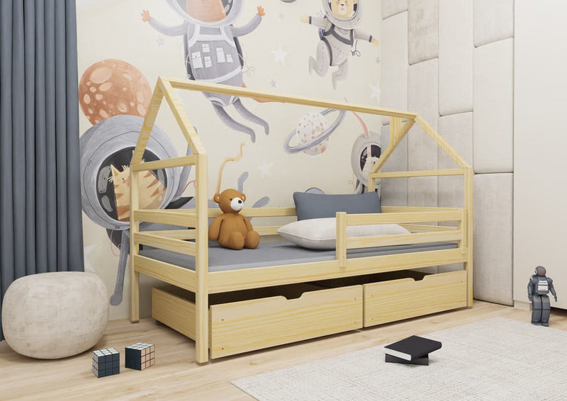 Wooden Single Bed Aaron With Storage