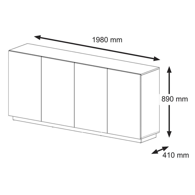 Aura Sideboard Cabinet 198cm