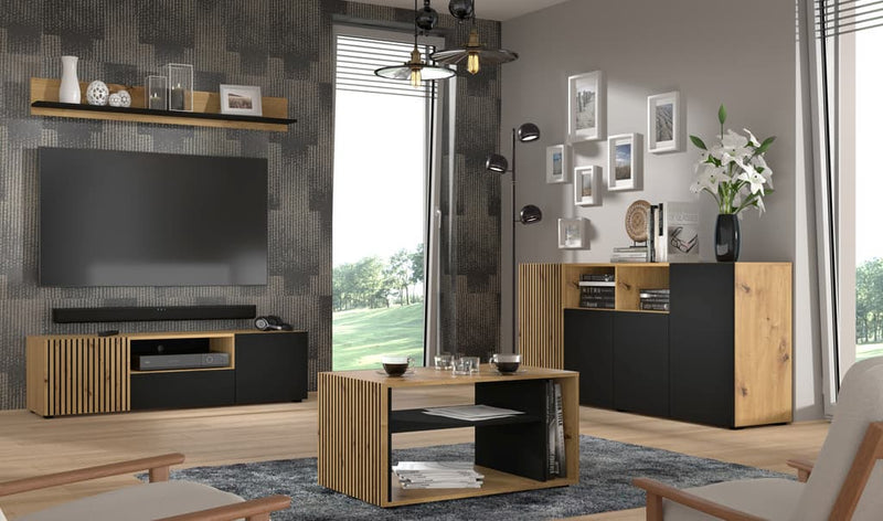 Auris TV Cabinet 150cm [Oak] - Lifestyle Image 2