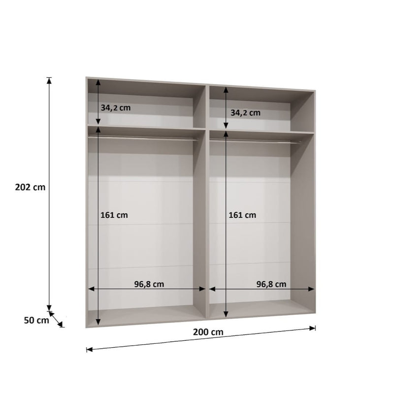 Alicante III Hinged Door Wardrobe 200cm