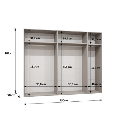 Bari II Hinged Door Wardrobe 250cm