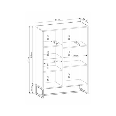 Amber Display Cabinet 93cm