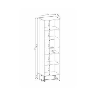 Amber Tall Display Cabinet 53cm