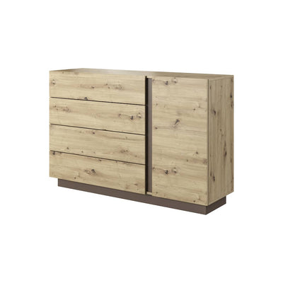 Arco Chest Of Drawers 139cm [Oak Artisan] - White Background