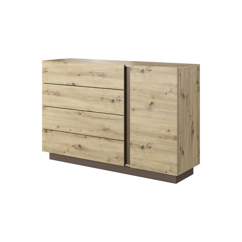 Arco Chest Of Drawers 139cm [Oak Artisan] - White Background