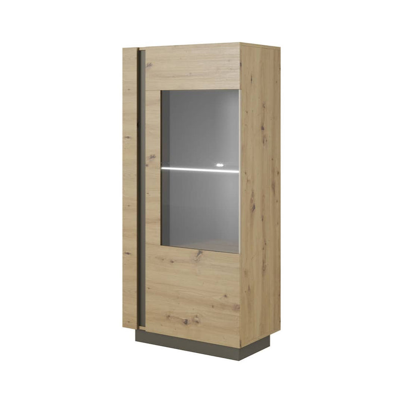 Arco Display Cabinet 72cm [Oak Artisan] - White Background