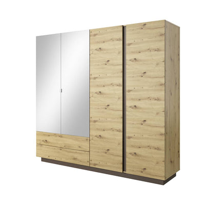 Arco Hinged Door Wardrobe 220cm [Oak Artisan] - White Background