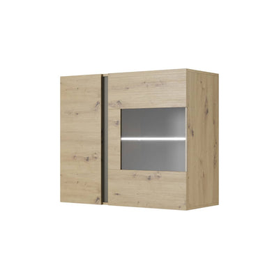 Arco Wall Hung Display Cabinet 97cm [Oak] - White Background