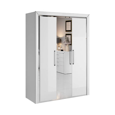 Arno Hinged Door Wardrobe 155cm [White] - White Background