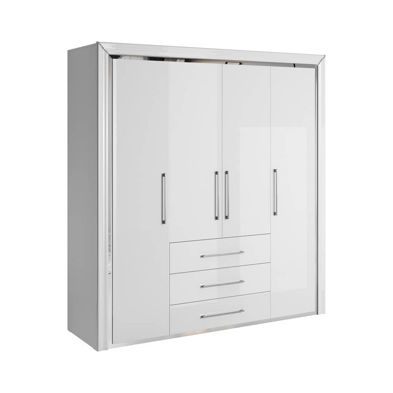 Arno Hinged Door Wardrobe 199cm [White] - White Background