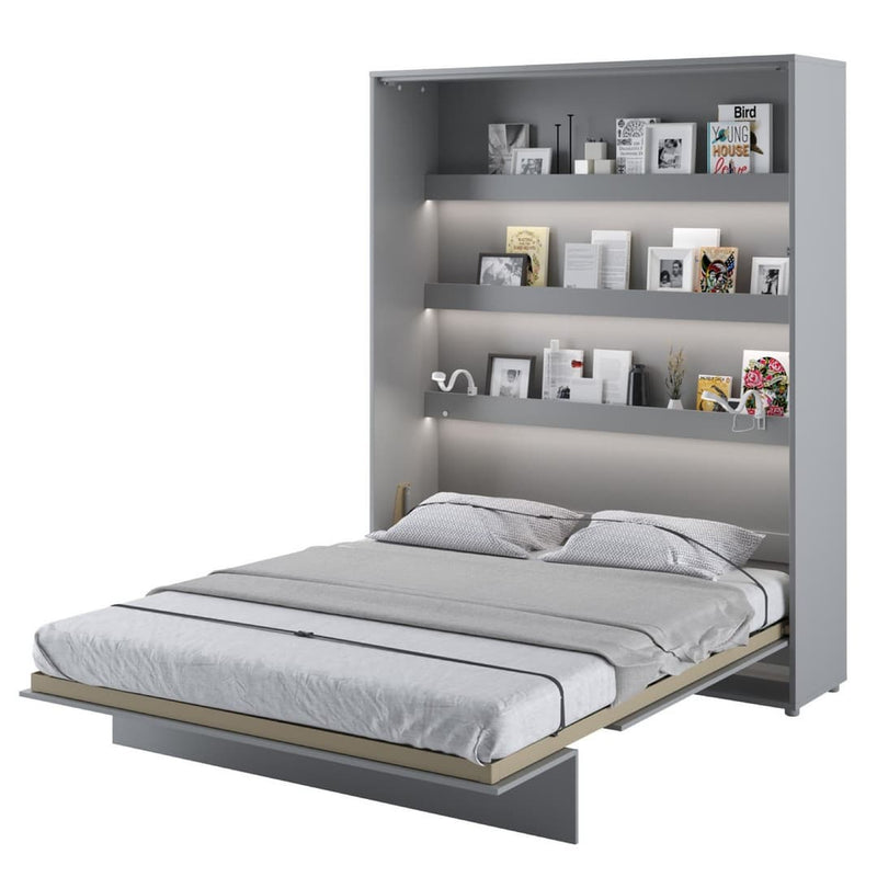 BC-12 Vertical Wall Bed Concept 160cm [Grey] - White Background 2