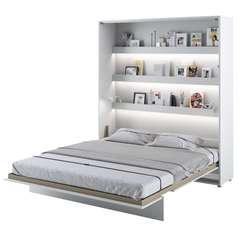 BC-13 Vertical Wall Bed Concept 180cm [White Gloss] - White Background 2
