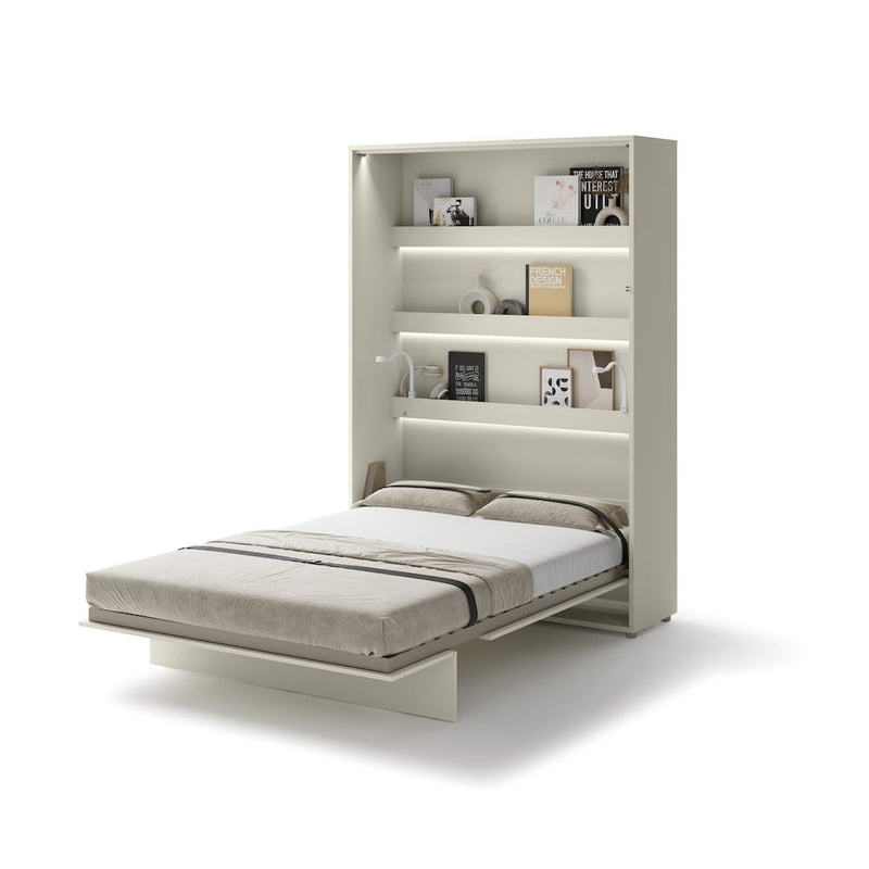 BC-01 Vertical Wall Bed Concept 140cm With Storage Cabinets and LED