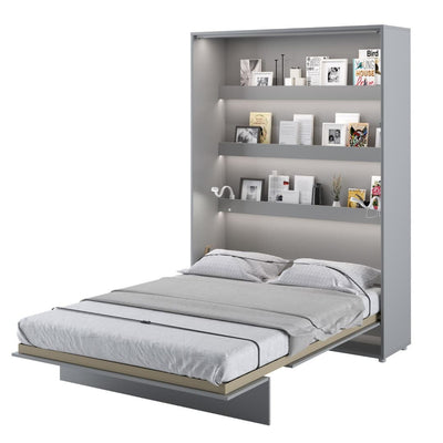 BC-01 Vertical Wall Bed Concept 140cm [Grey] - White Background 3