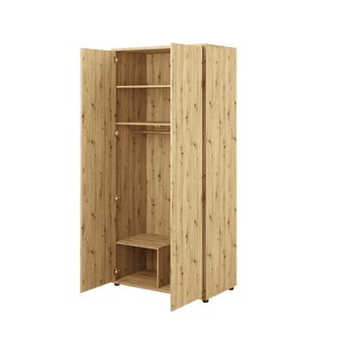 Bed Concept BC-20 Hinged Door Wardrobe 101cm [Oak] - Interior Image