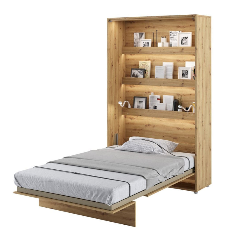 BC-02 Vertical Wall Bed Concept 120cm [Oak] - White Background 3