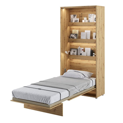 BC-03 Vertical Wall Bed Concept 90cm [Oak] - White Background 3