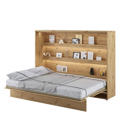 BC-04 Horizontal Wall Bed Concept 140cm [Oak] - White Background 2