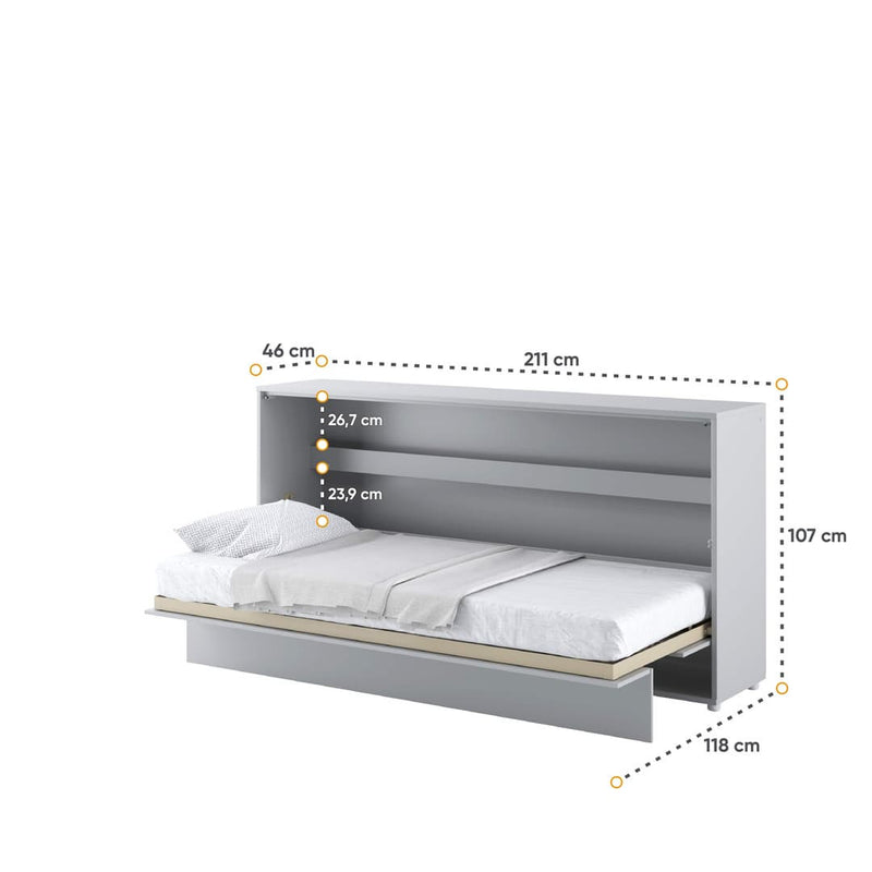 BC-06 Horizontal Wall Bed Concept 90cm With Storage Cabinet