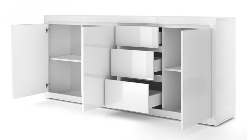 Belle Sideboard Cabinet 195cm [White] - Interior Image