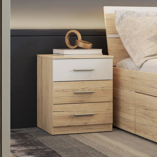 Beta Bedside Cabinet 46cm [Oak San Remo]