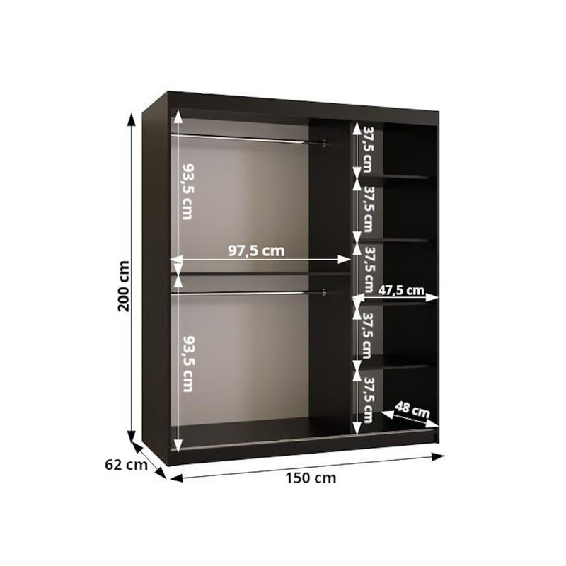 Bahrain II Sliding Door Wardrobe 150cm