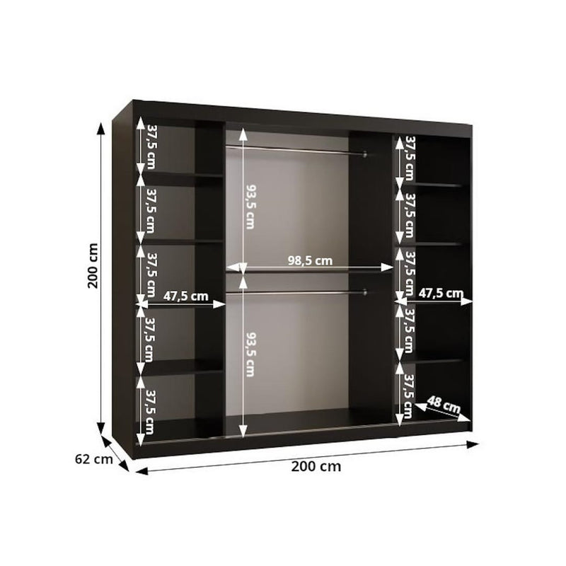 Bahrain II Sliding Door Wardrobe 200cm