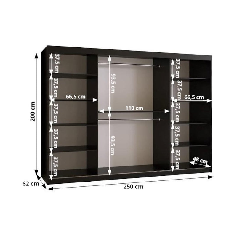 Bahrain II Sliding Door Wardrobe 250cm