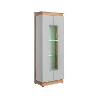 Berlin Tall Display Cabinet 70cm [White] - White Background