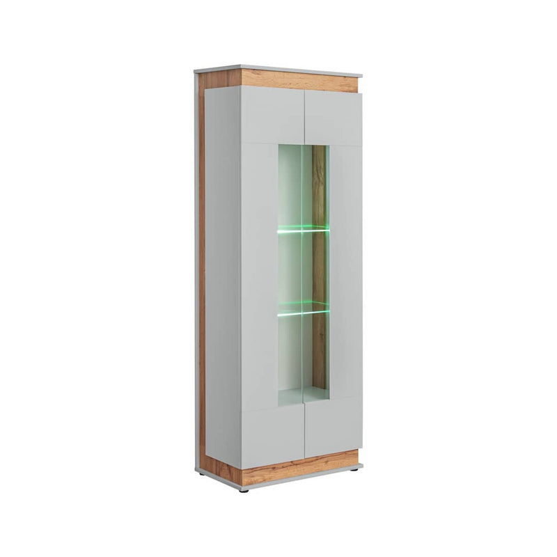 Berlin Tall Display Cabinet 70cm [White] - White Background