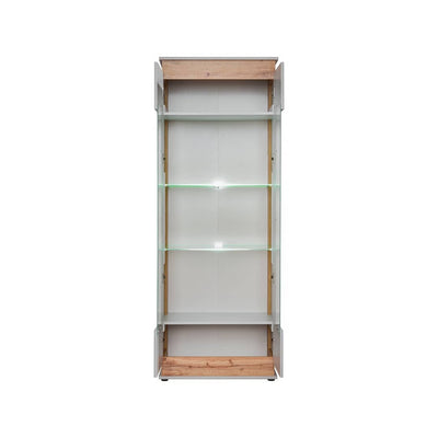 Berlin Tall Display Cabinet 70cm [White] - Interior Image