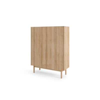 Boho Highboard Cabinet 97cm [Oak] - White Background