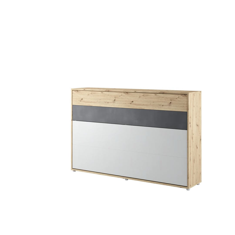 Concept Junior Horizontal Wall Bed 120cm [Oak] - White Background 