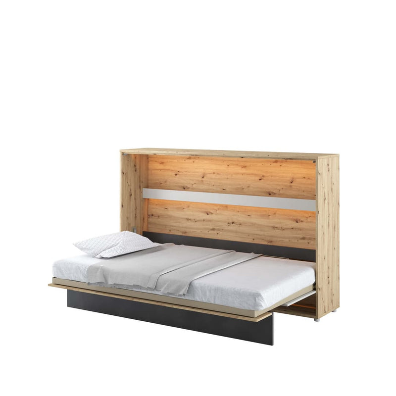 Concept Junior Horizontal Wall Bed 120cm [Oak] - White Background 2
