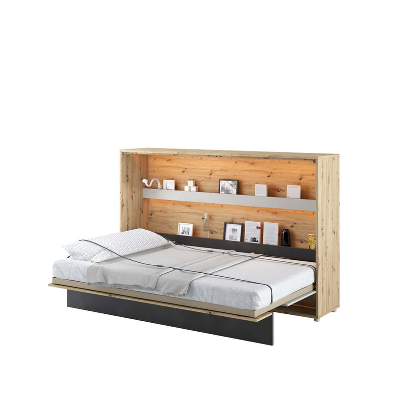 Concept Junior Horizontal Wall Bed 120cm [Oak] - White Background 3