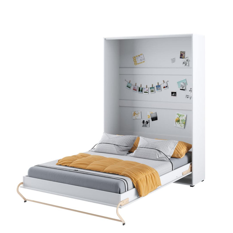 CP-01 Vertical Wall Bed Concept Pro 140cm with Storage Cabinets [White] - Open Wall Bed Image 3