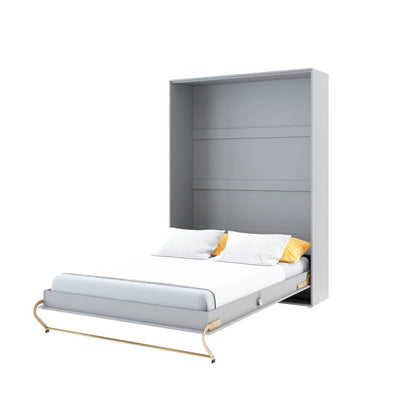 CP-01 Vertical Wall Bed Concept Pro 140cm with Storage Cabinets [Grey] - Open Wall Bed Image