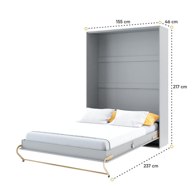 CP-01 Vertical Wall Bed Concept 140cm [Grey] - Open Wall Bed Image 3