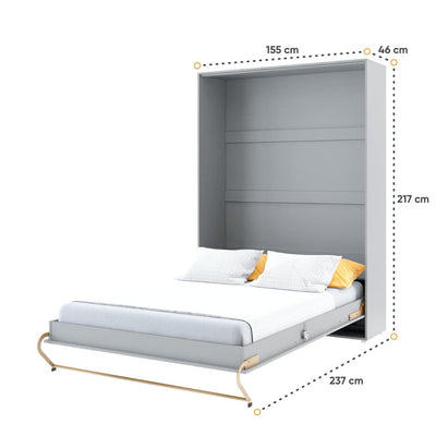 CP-01 Vertical Wall Bed Concept Pro 140cm with Storage Cabinets [Grey] - Open Wall Bed Image 3