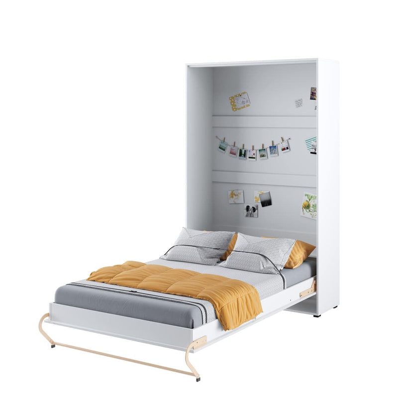 CP-02 Vertical Wall Bed Concept Pro 120cm with Storage Cabinet [White] - Open Wall Bed Image 2