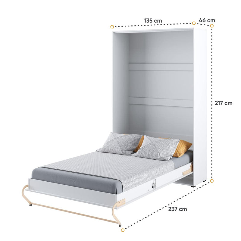 CP-02 Vertical Wall Bed Concept 120cm [White] - Open Wall Bed Image 3