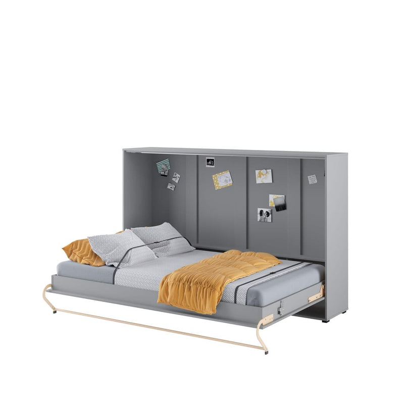 CP-05 Horizontal Wall Bed Concept Pro 120cm with Over Bed Unit [Grey] - Open Wall Bed Image 2