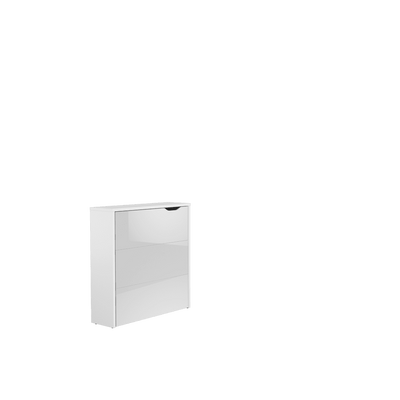 Work Concept Slim Convertible Hidden Desk 90cm [White Gloss] - White Background