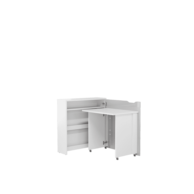 Work Concept Slim Convertible Hidden Desk 90cm [White Gloss] - Interior Layout