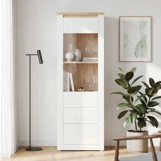 Duraoak Tall Display Cabinet 62cm
