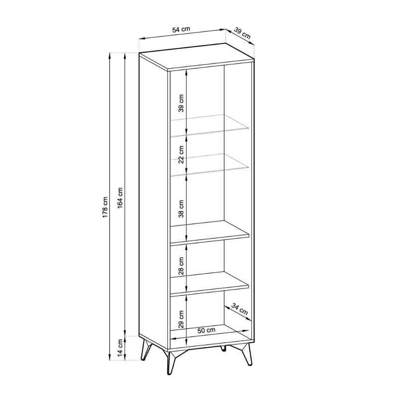 Diamond Tall Display Cabinet 54cm